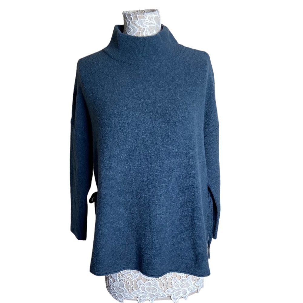 New Pure Jill Indigo Sweater with Side Ties